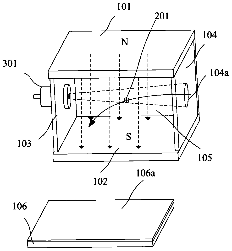 Measuring device for electric propulsion plume deposition effect based on magnetic deflection