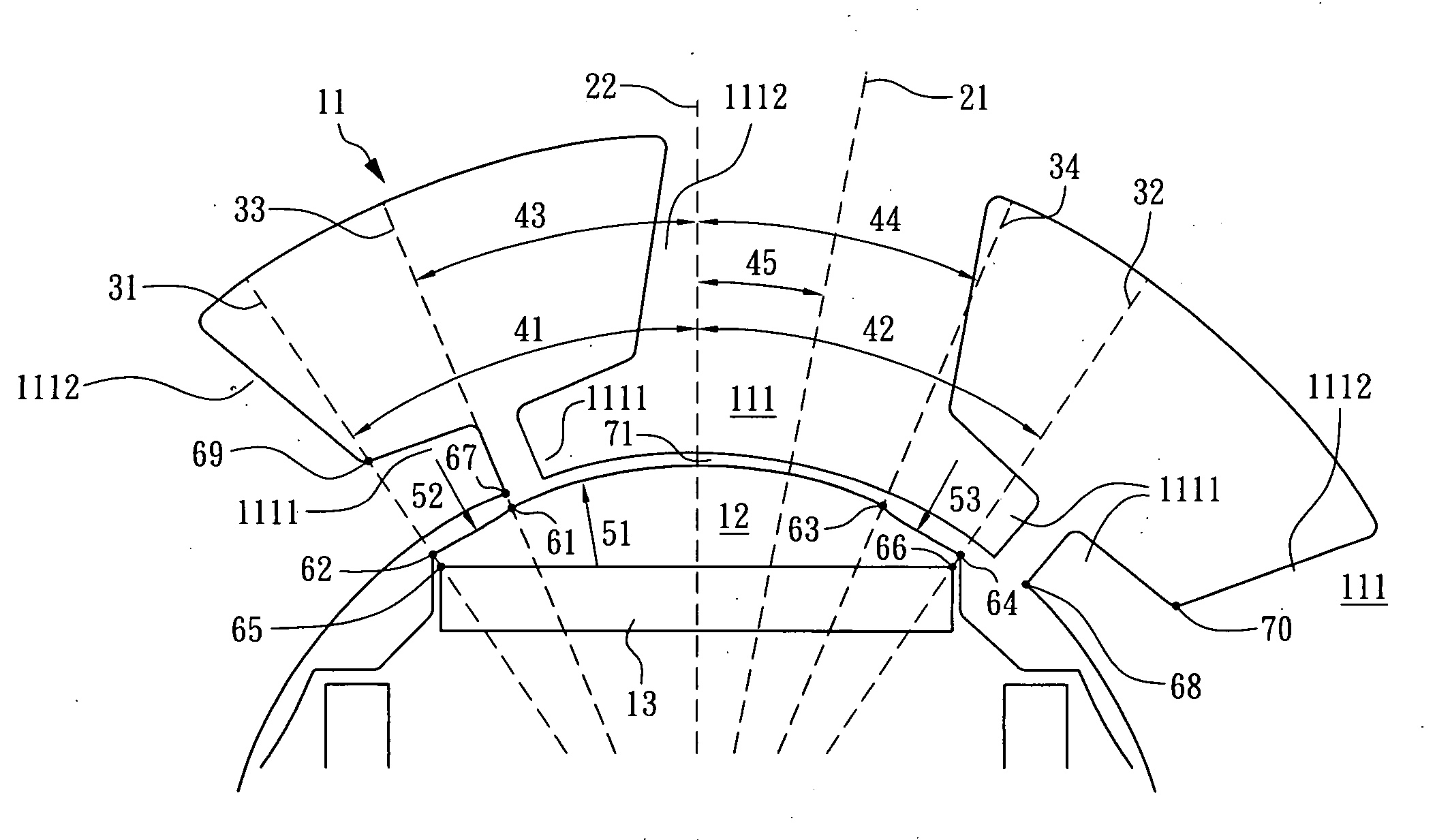 Permanent magnet type magnetic pole core structure capable of minimizing cogging torque for rotating electric machine