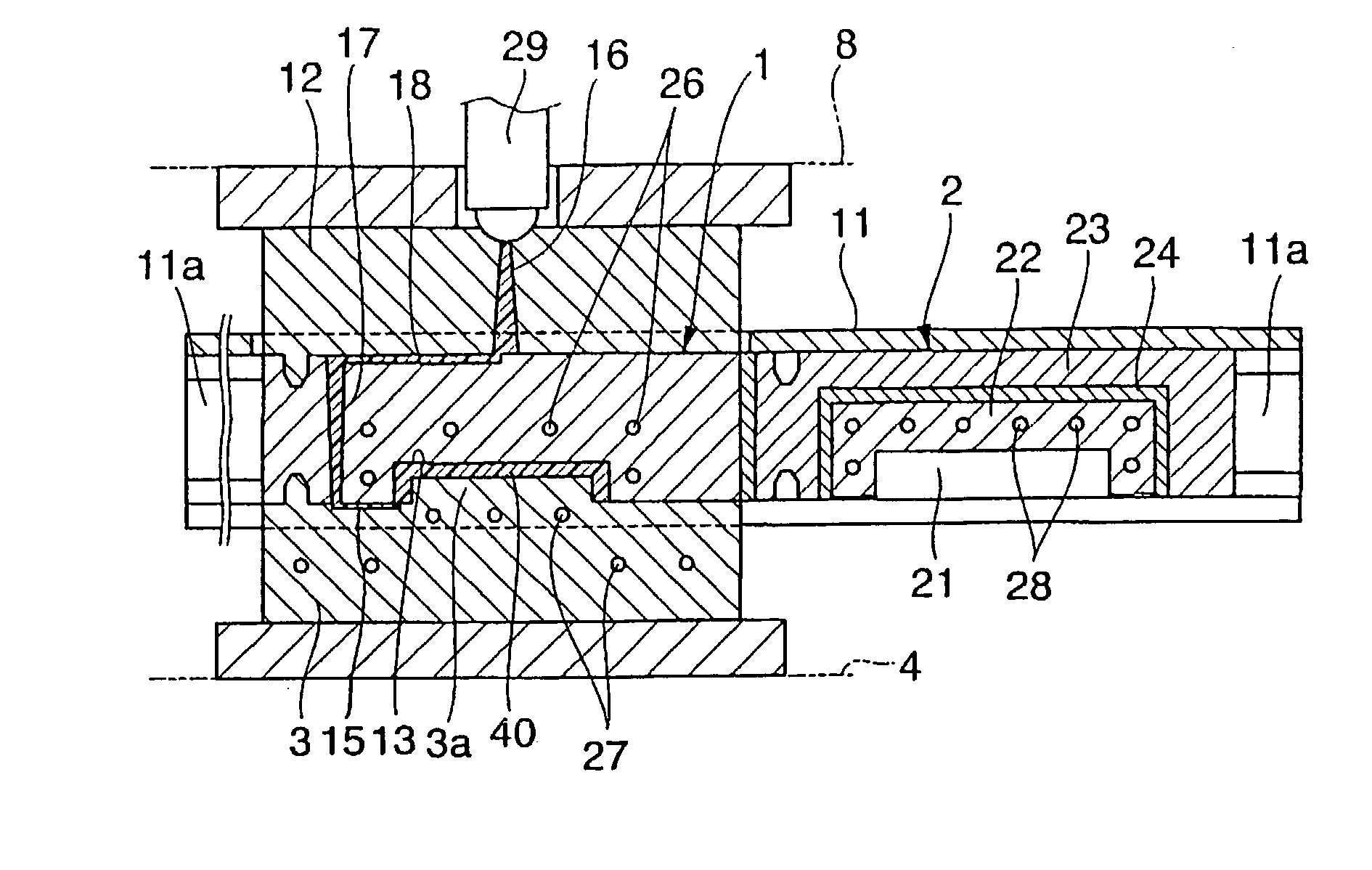 Method of injection molding and compressive decoration molding a molded product