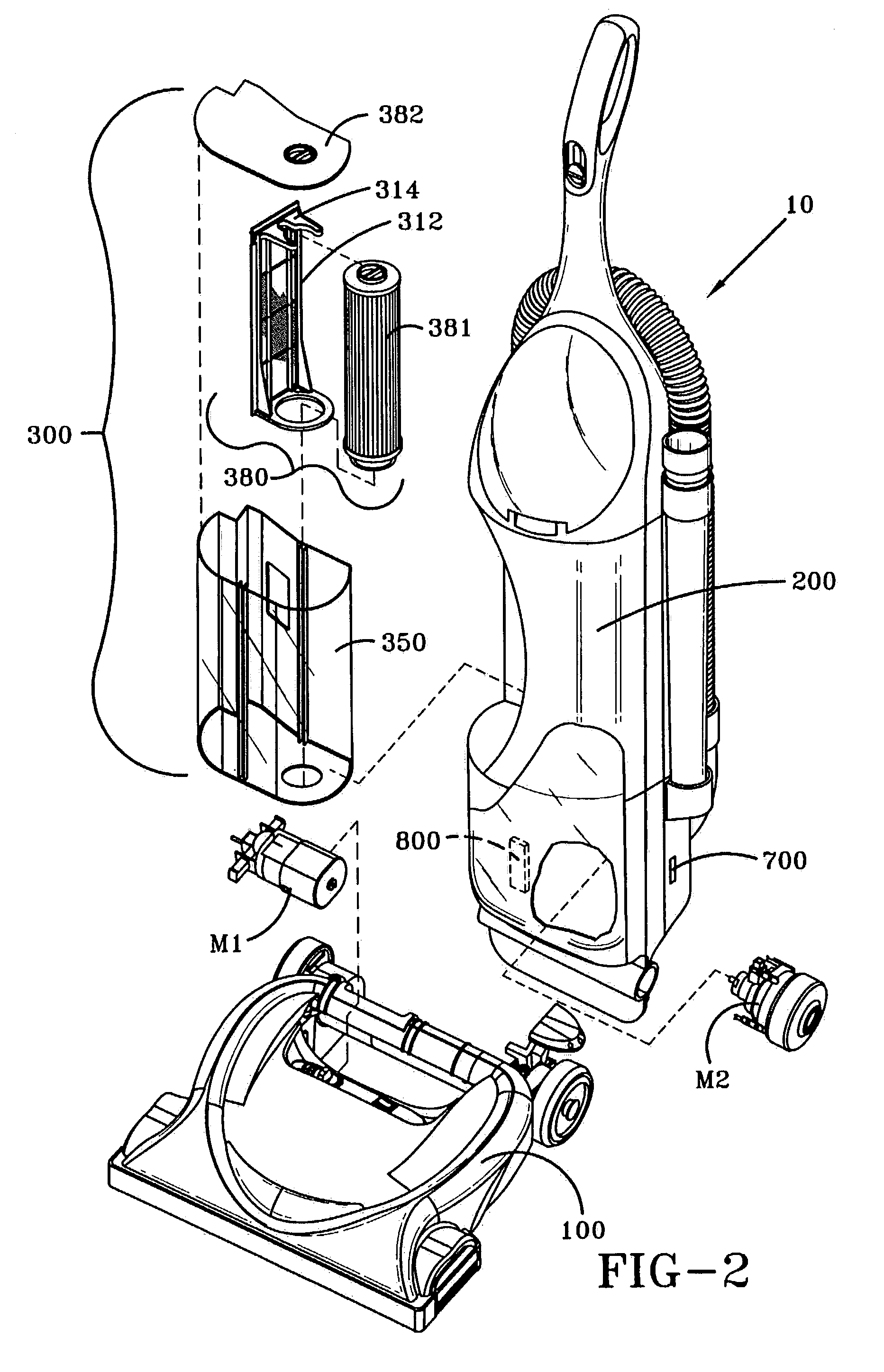 Power management system for a floor care appliance