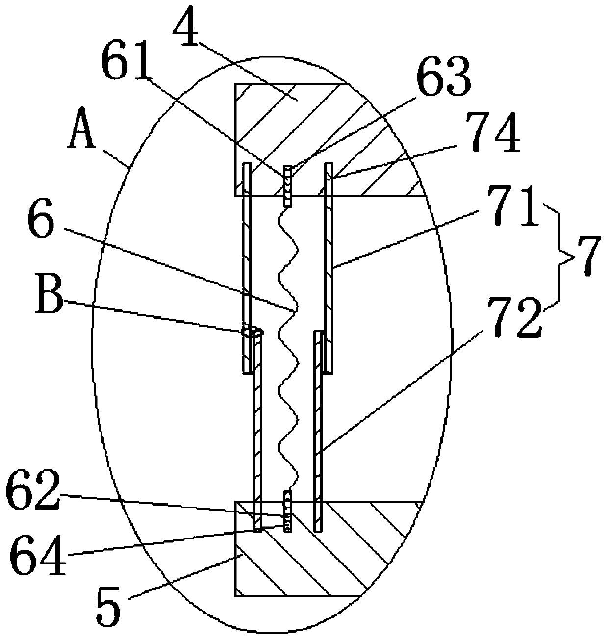 Compression device for bonding for soundboard frame of piano