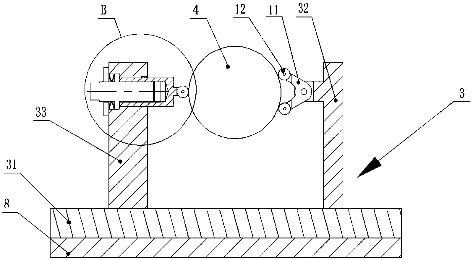 Bending long shaft turning device