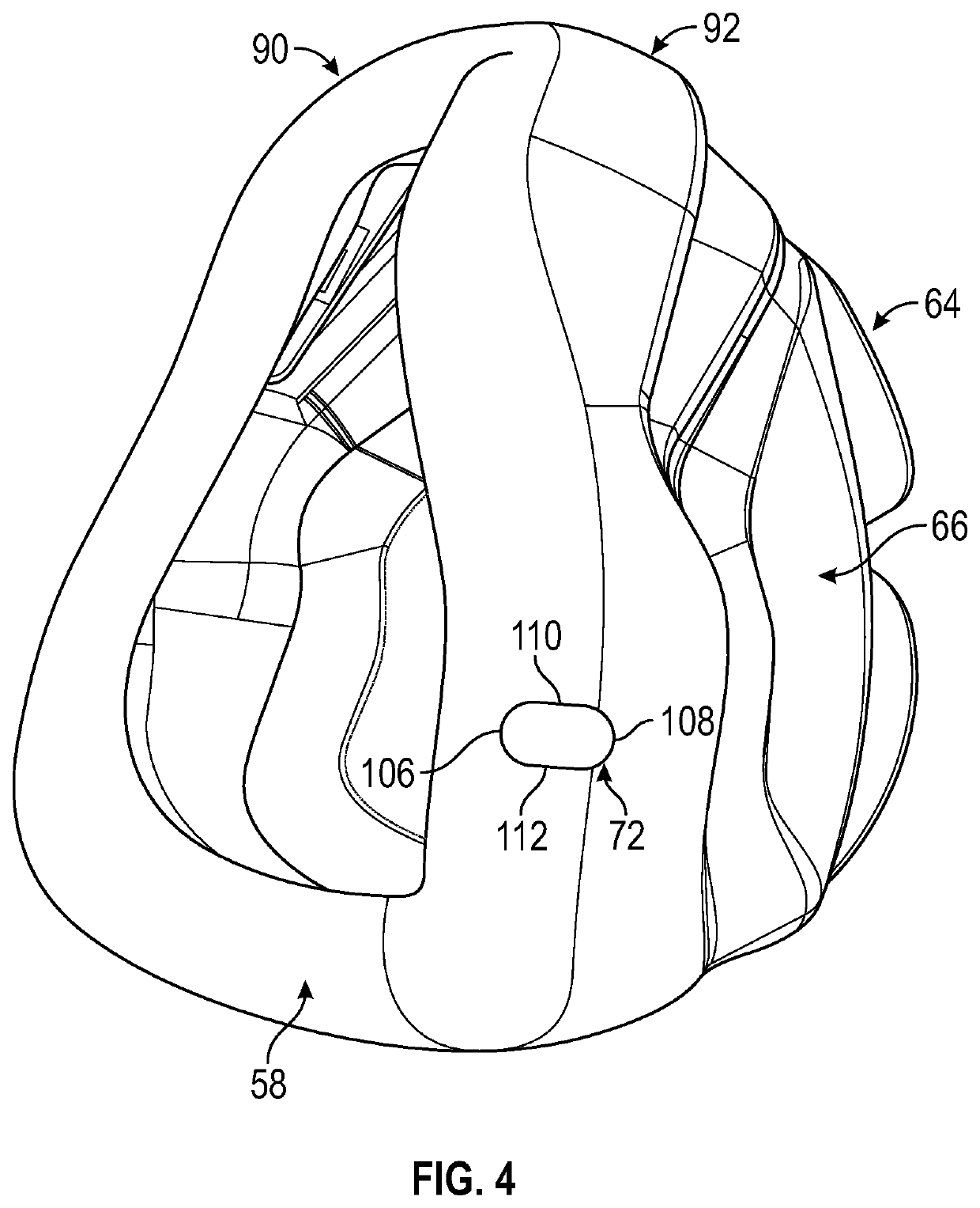 Respiratory mask with nasogastric tube path