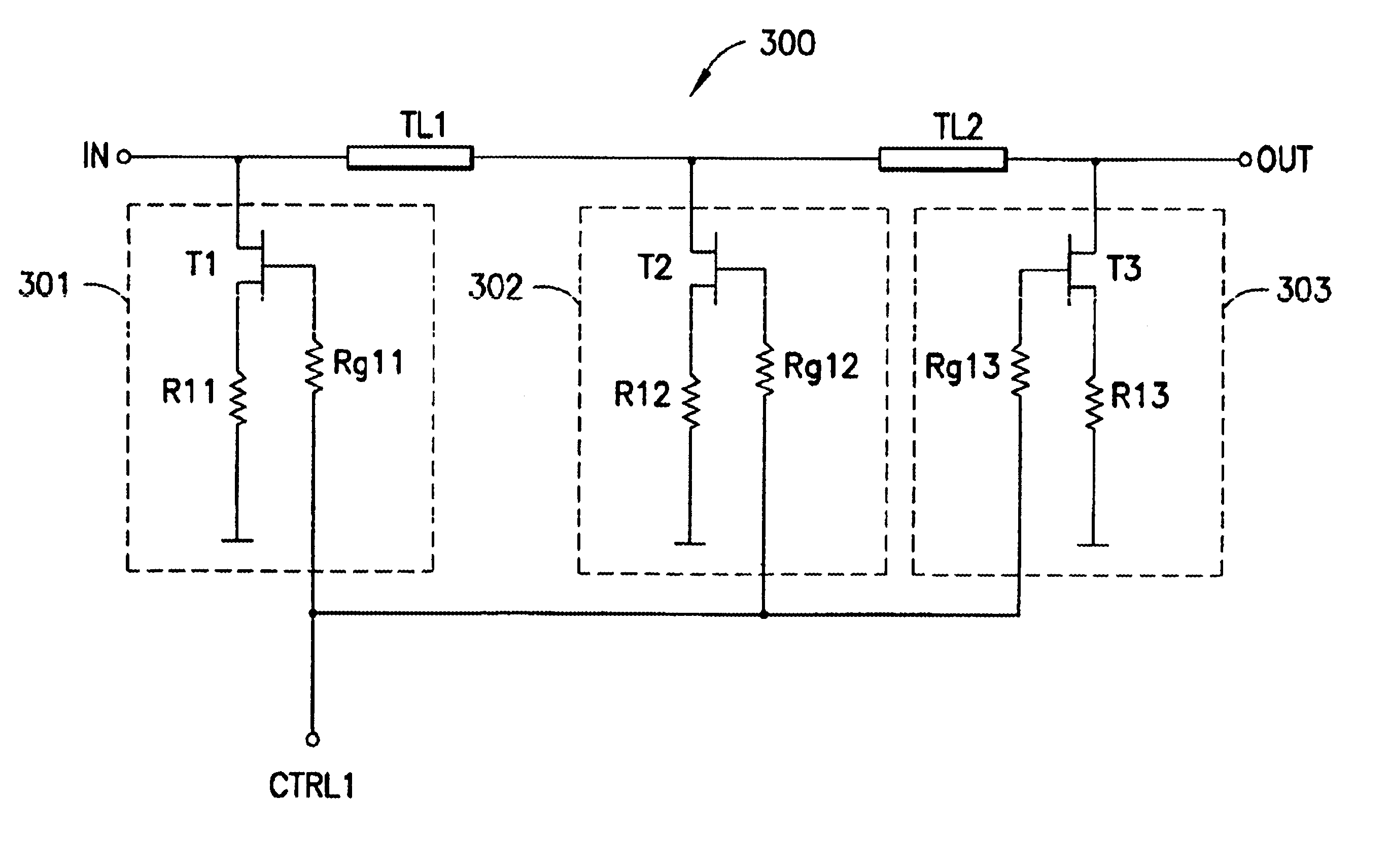 Circuit topology for attenuator and switch circuits