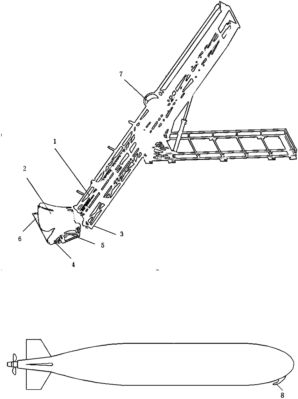 Arresting cable type automatic interfacing recovery device and method during UUV (Unmanned Underwater Vehicle) recovery based on slideway