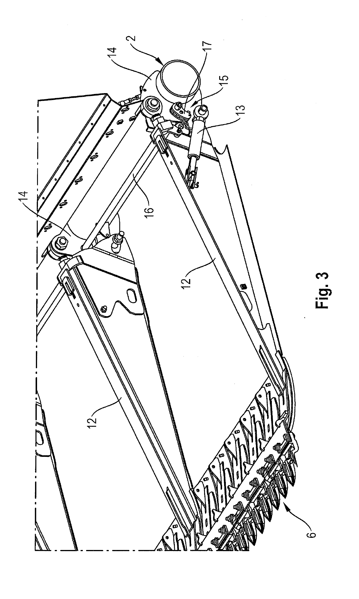 Hight control system for a front harvesting attachment