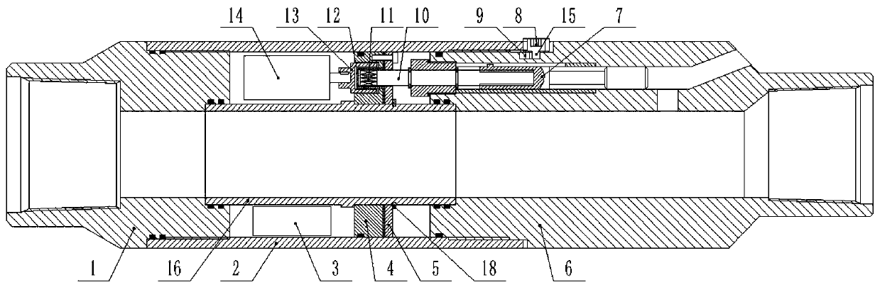 Underground electric control water plugging production increasing switching device