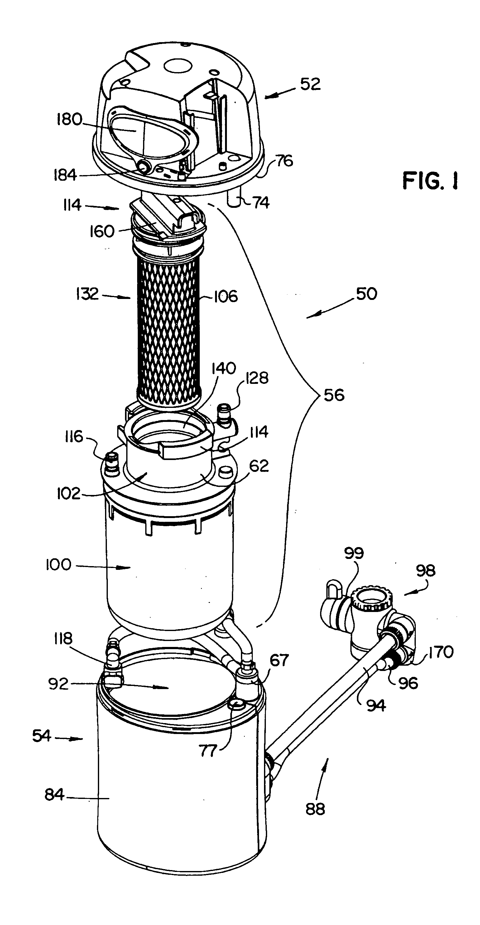 Counter top water filtration system