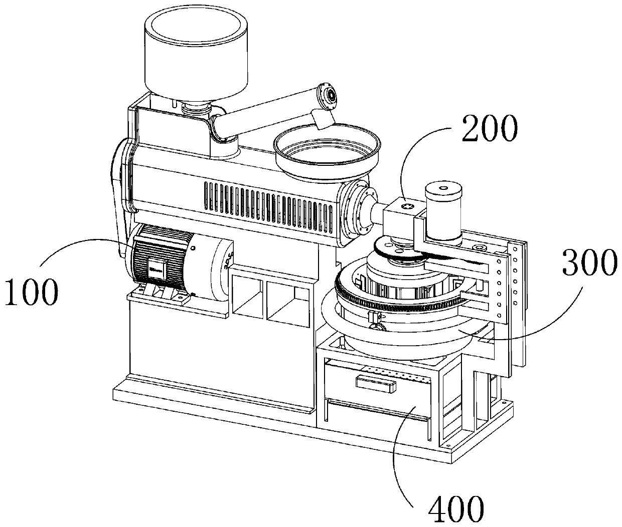 Vortex water-cooling plastic particle extrusion forming machine