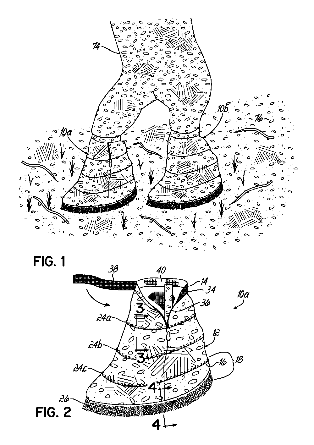 Garment for muffling sound generated by a user's footstep