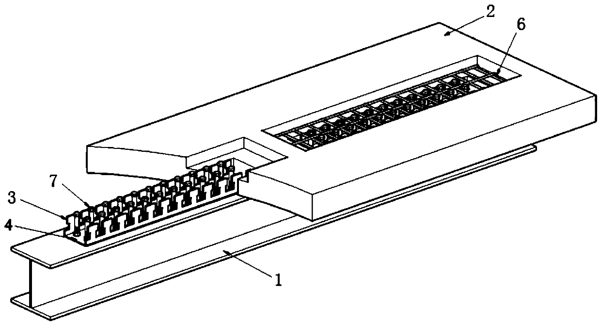 Detachable prefabricated assembly type steel-concrete composite beam and construction method thereof