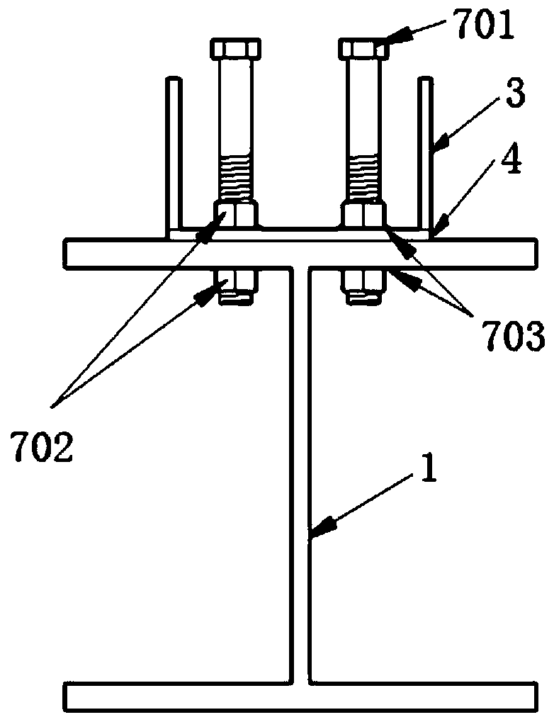 Detachable prefabricated assembly type steel-concrete composite beam and construction method thereof