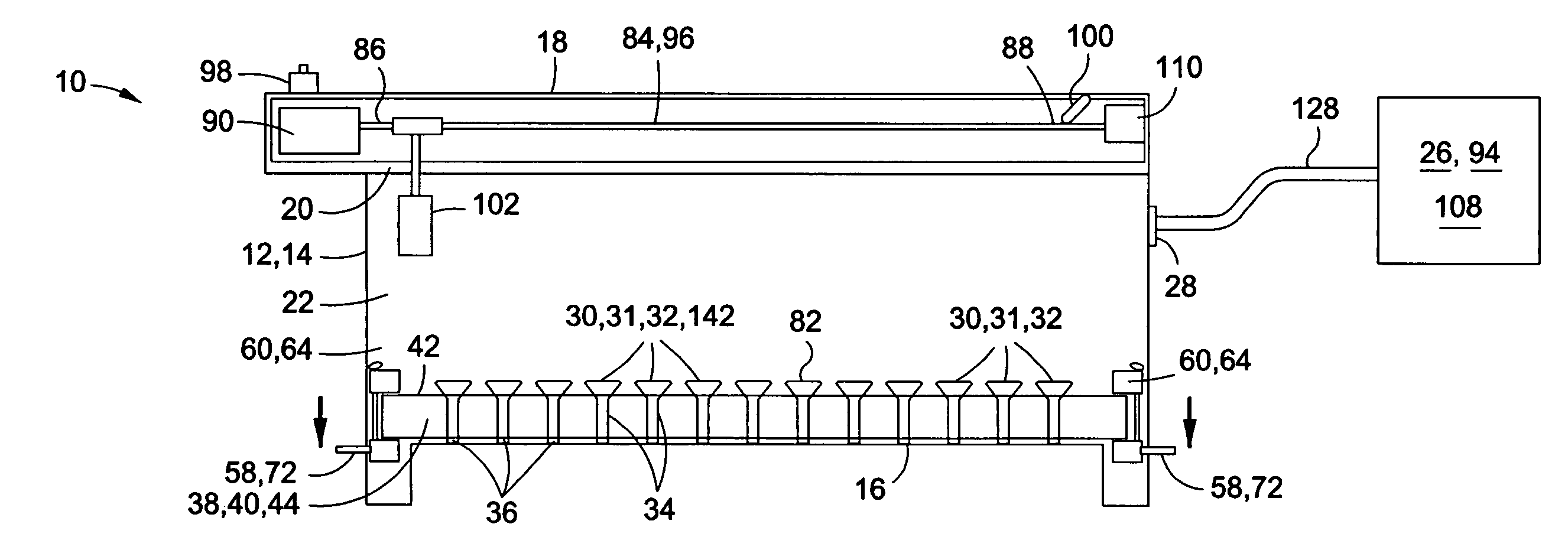 Controlled environment chamber for applying a coating material to a surface of a member