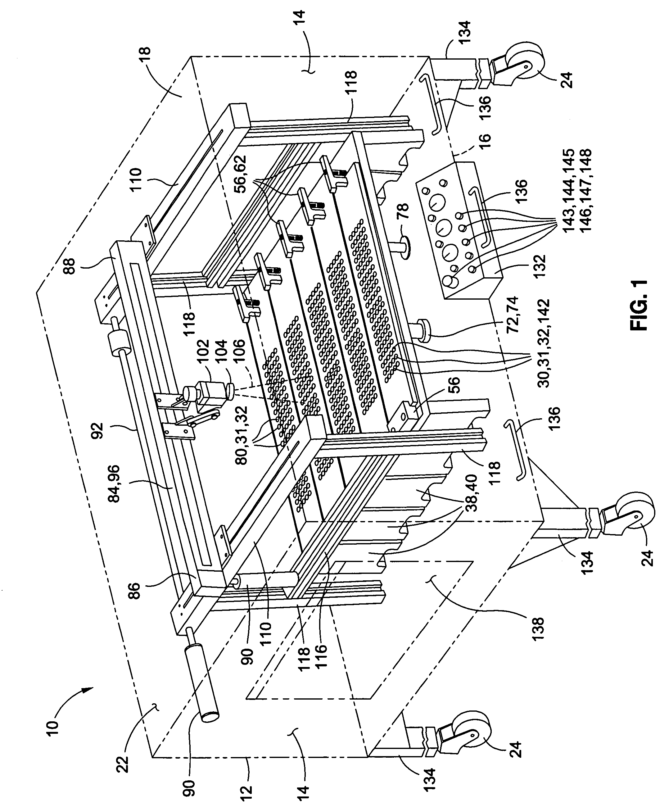 Controlled environment chamber for applying a coating material to a surface of a member