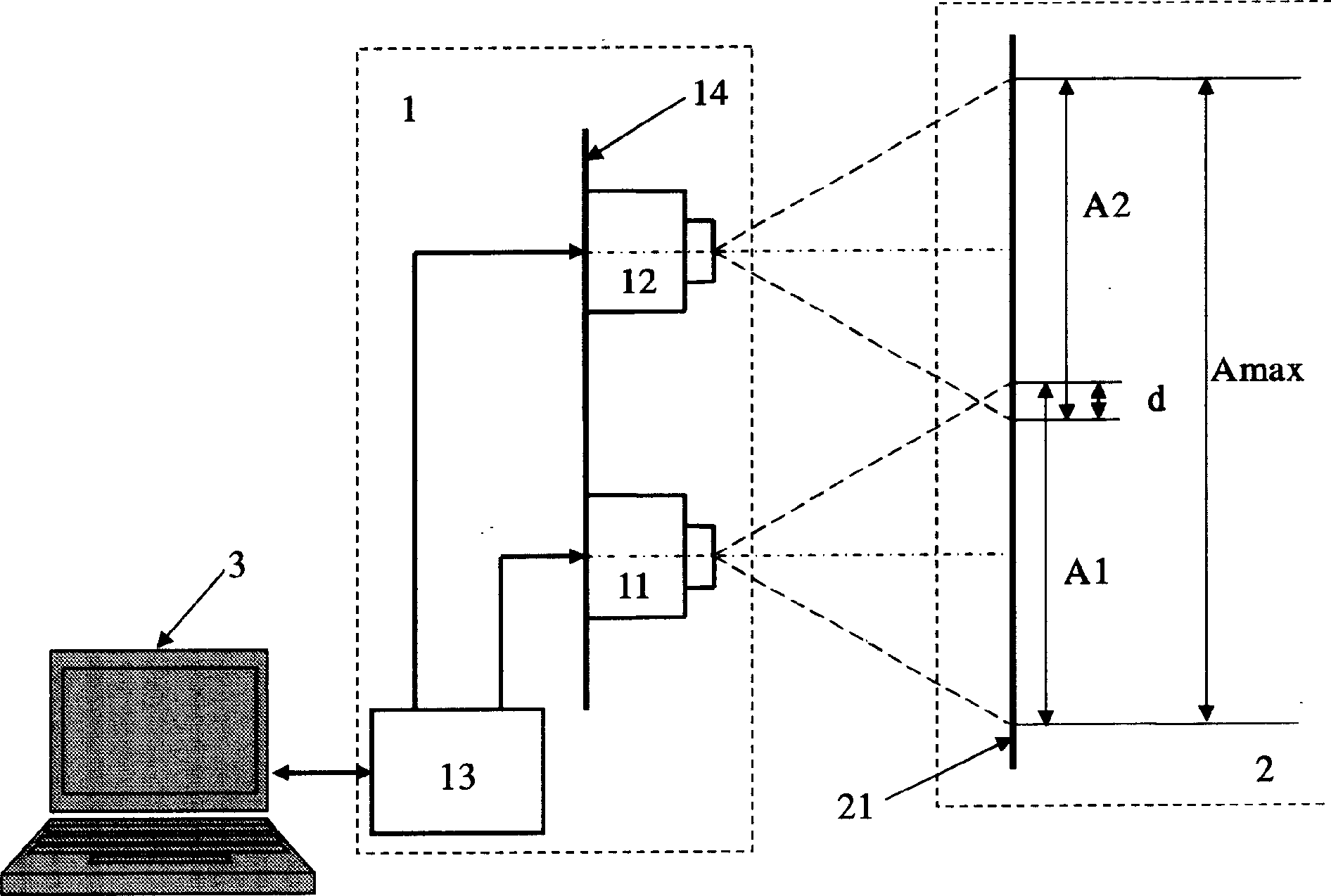 Double-camera video frequency large-deformation measurement method and video frequency extension device based thereon