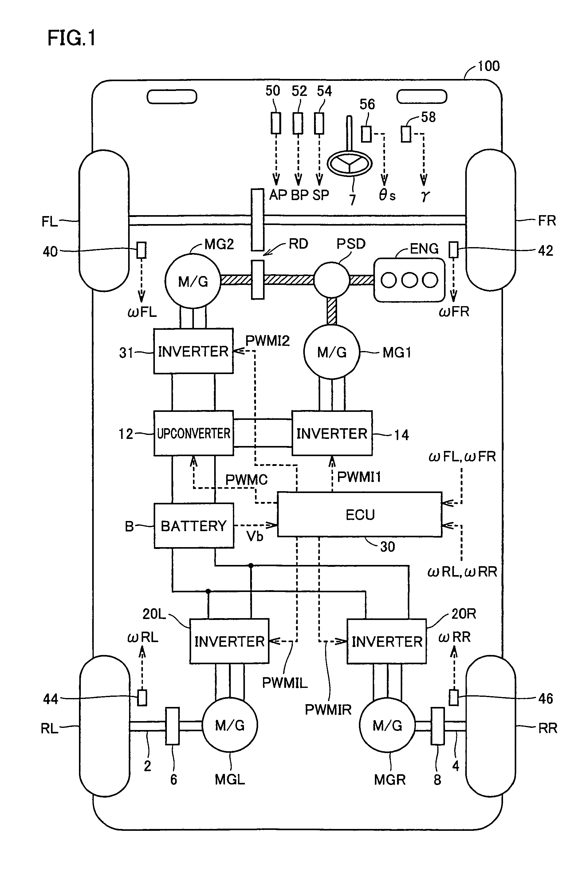 Driving power control apparatus for four wheel drive vehicle