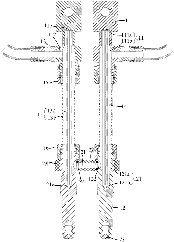 Liquid-cooled cable connecting assembly and connector