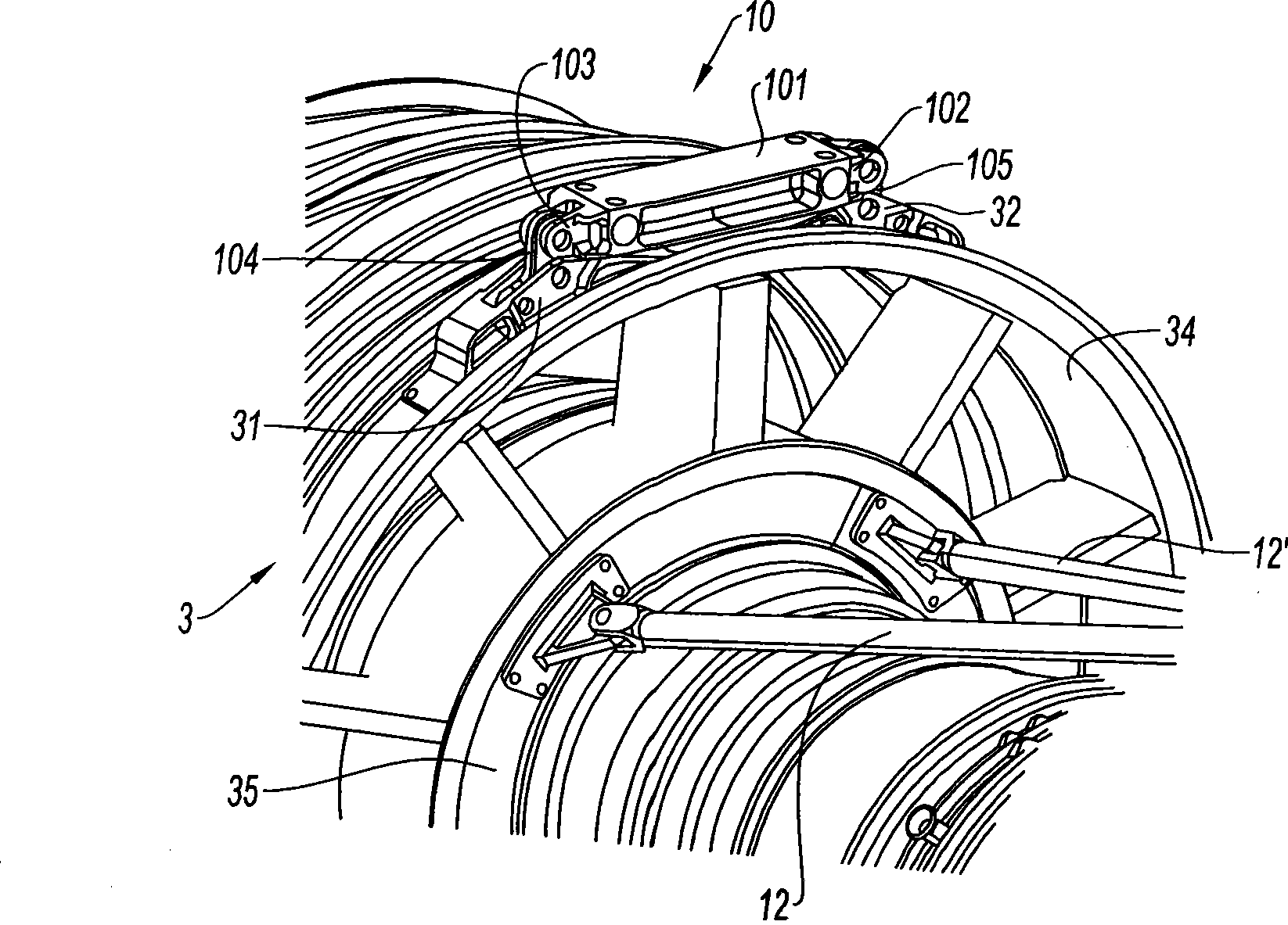 Suspension of a turbojet in an aircraft