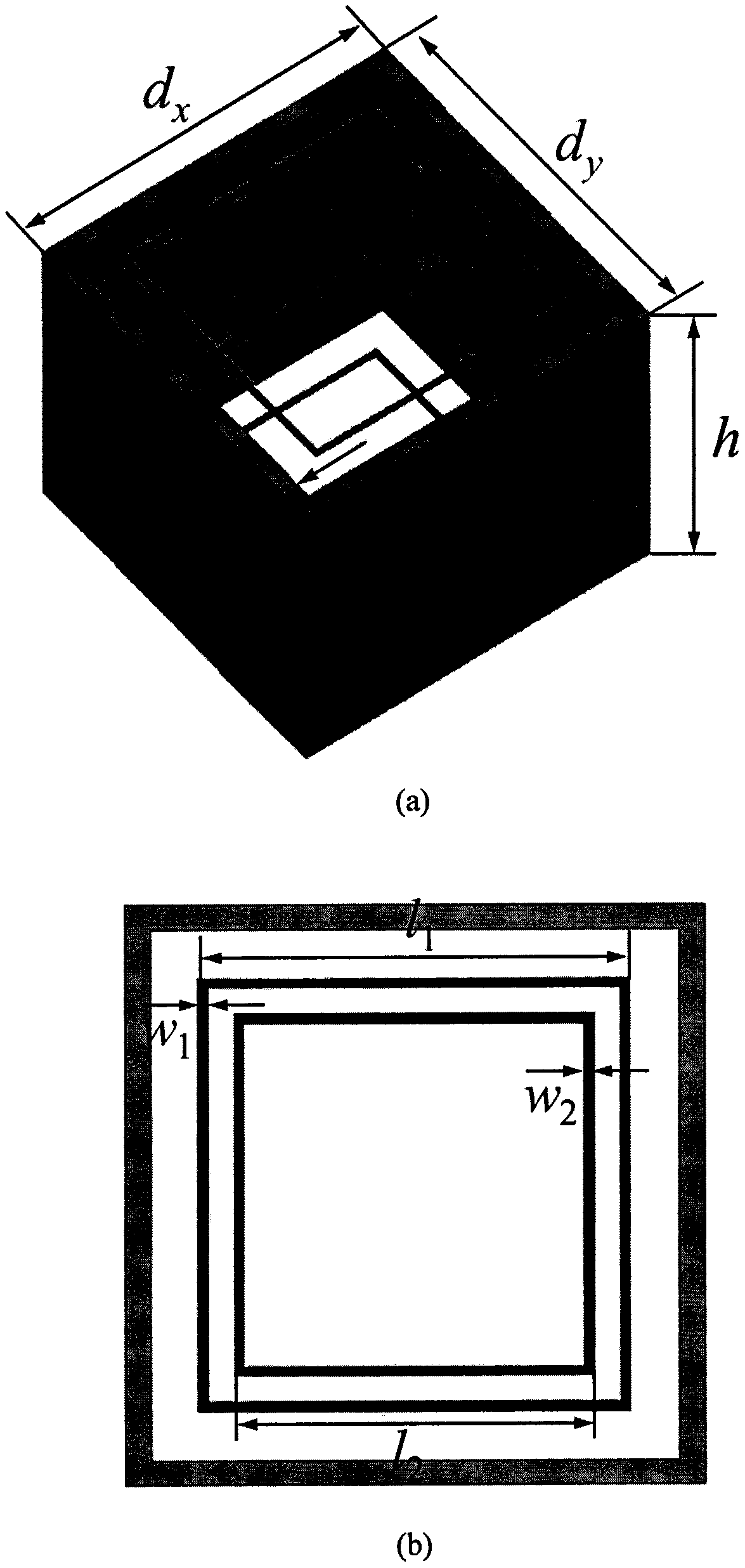 Dual-polarization three-order band-pass three-dimensional frequency selective surface