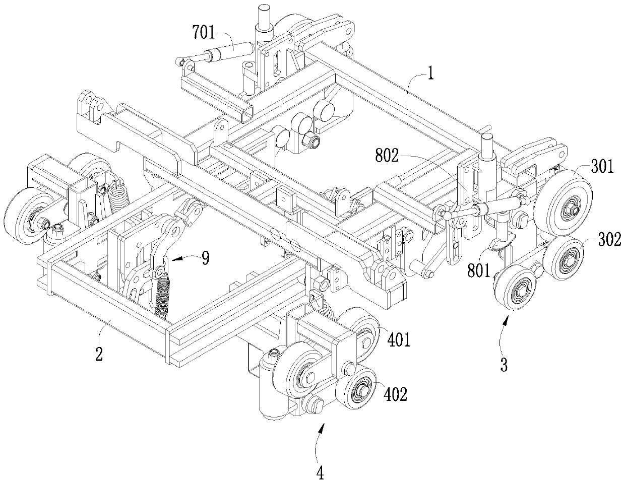 Telescopic double-layer feeding car for aerial ladder