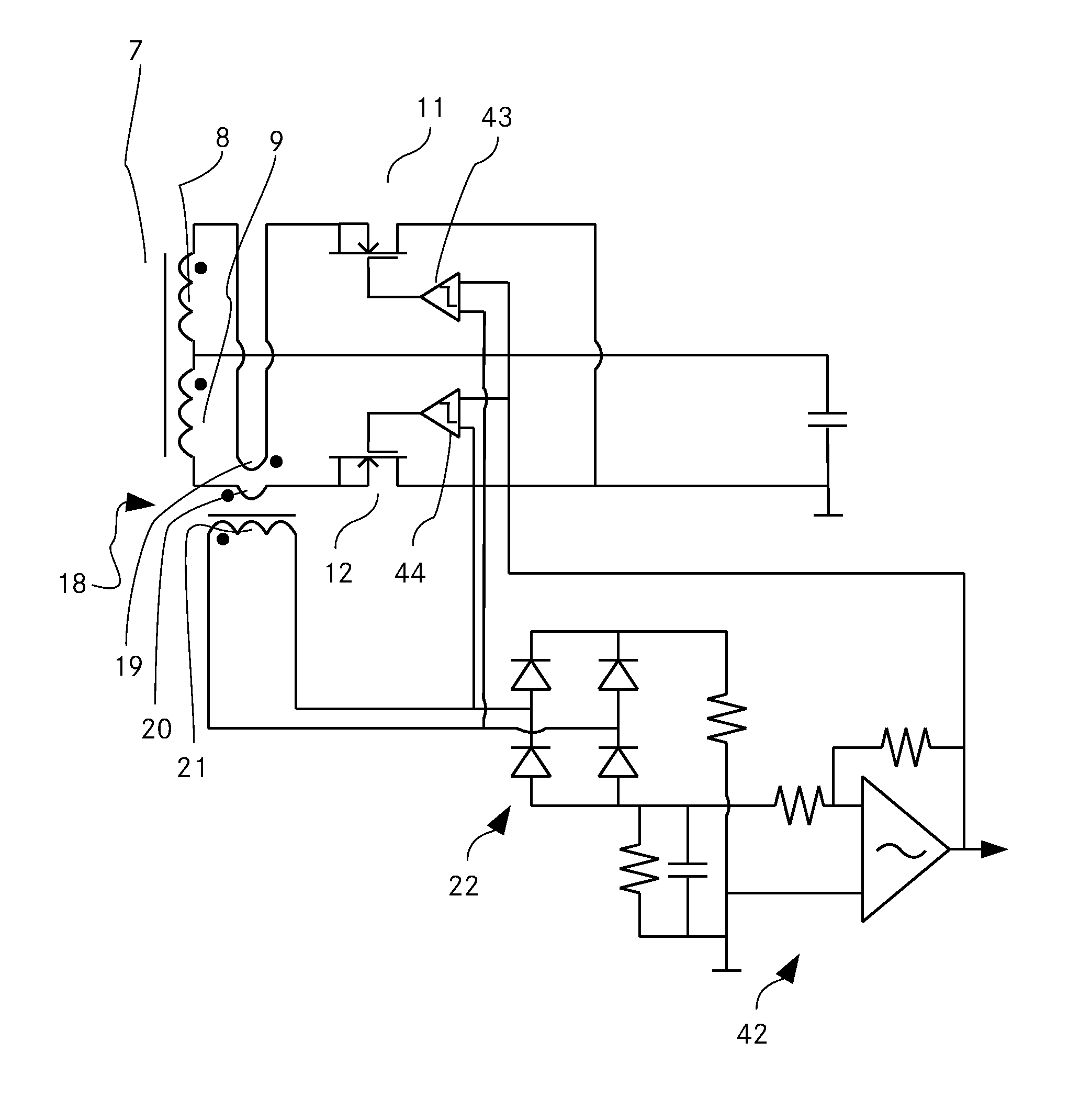 Multiple use of a current transformer