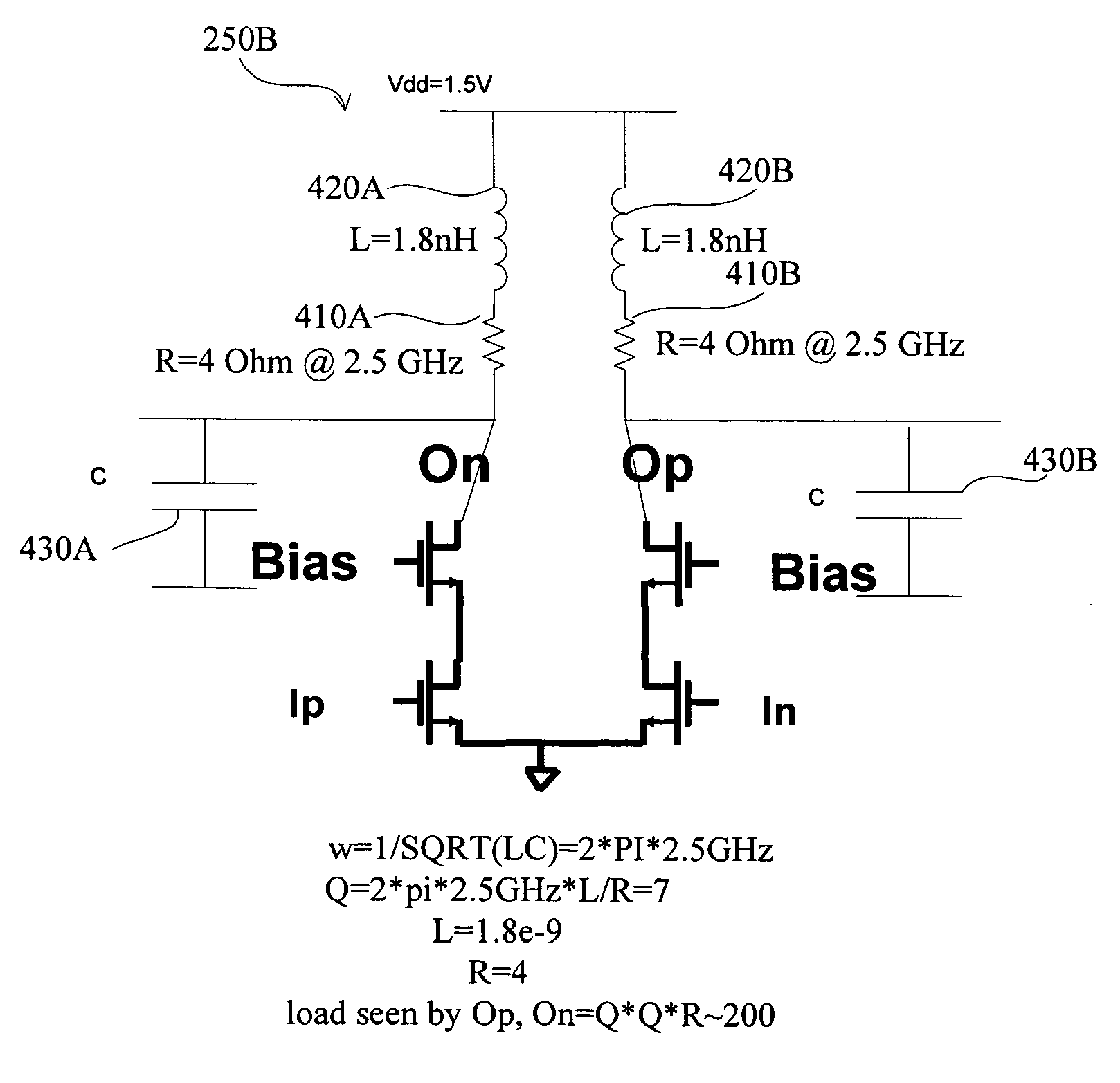 Differential power amplifier and method in class AB mode