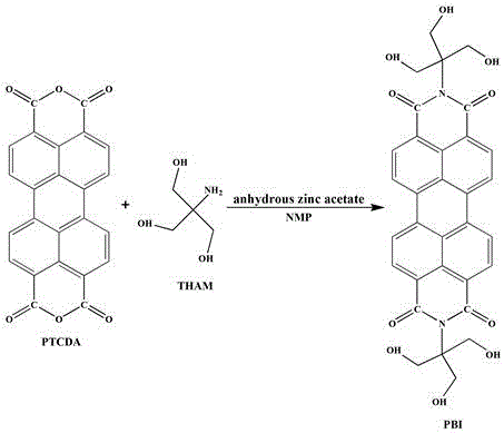 Preparation method of hydroxylated perylene imide and application thereof