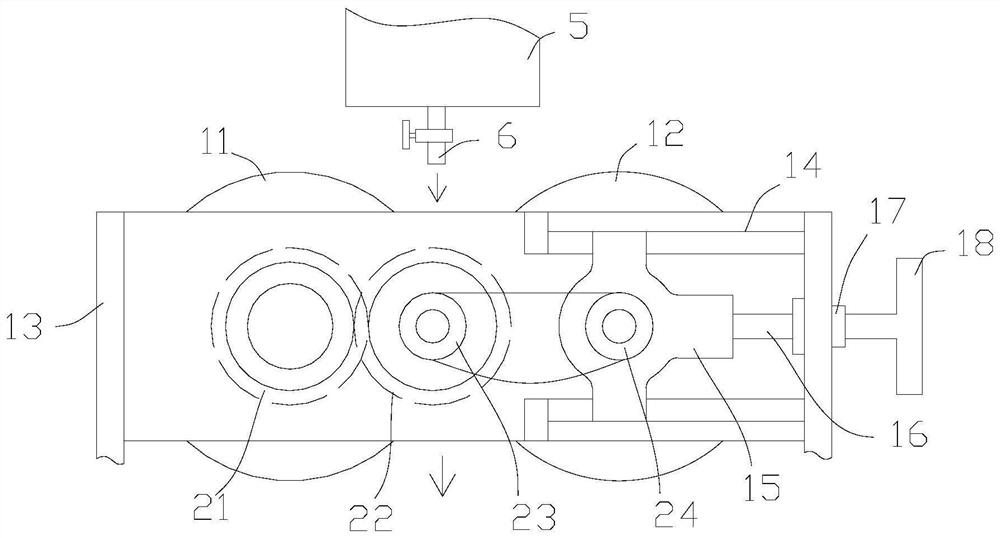 Extrusion, tabletting and crushing device for preparing powder coating