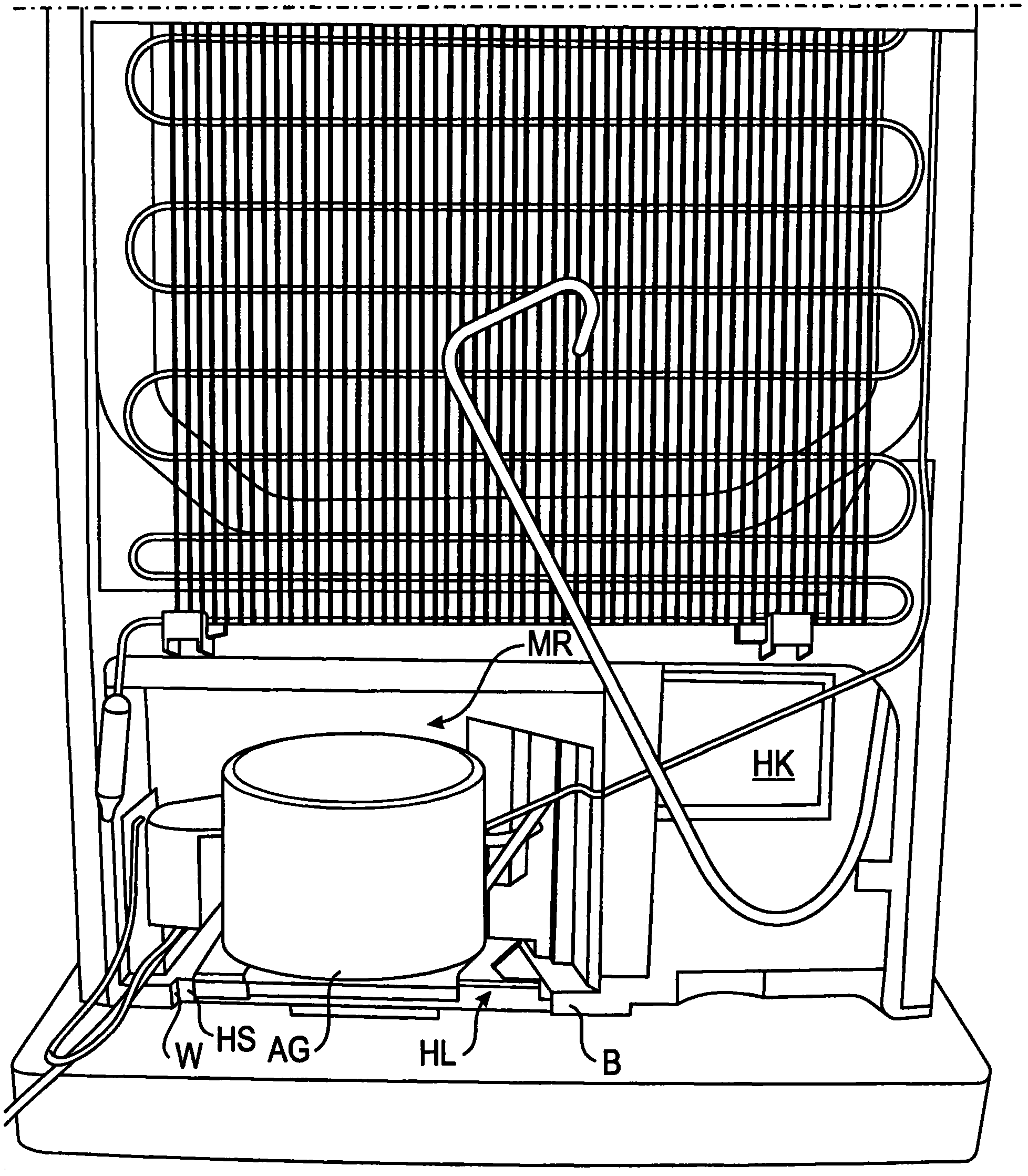 Domestic refrigerator with a machine chamber