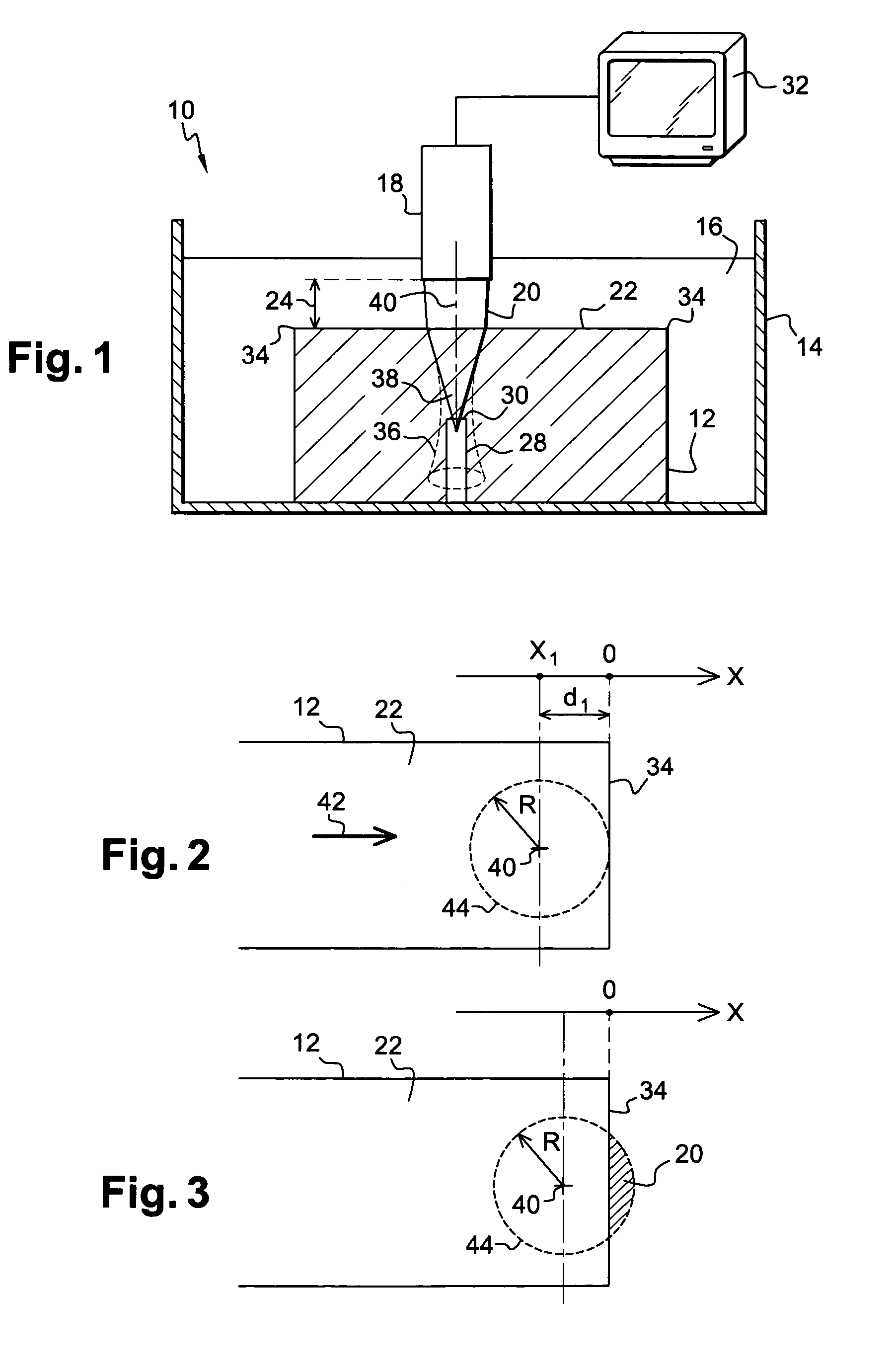 Determining the extent of a lateral shadow zone in an ultrasound inspection method