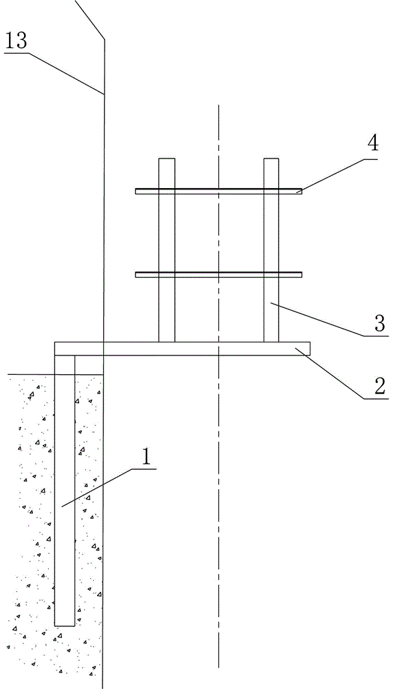 Installing method for articulated gate shoe embedded parts of arc-shaped gate