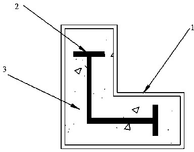 L-shaped steel pipe-steel framework recycled concrete combined pillar