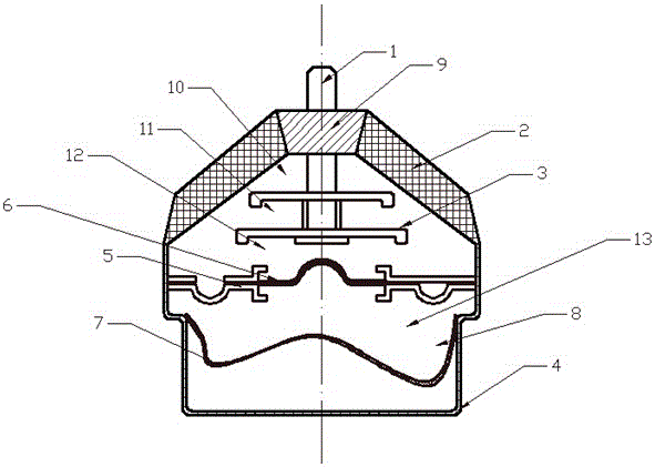 A liquid damping shock absorber for engineering machinery