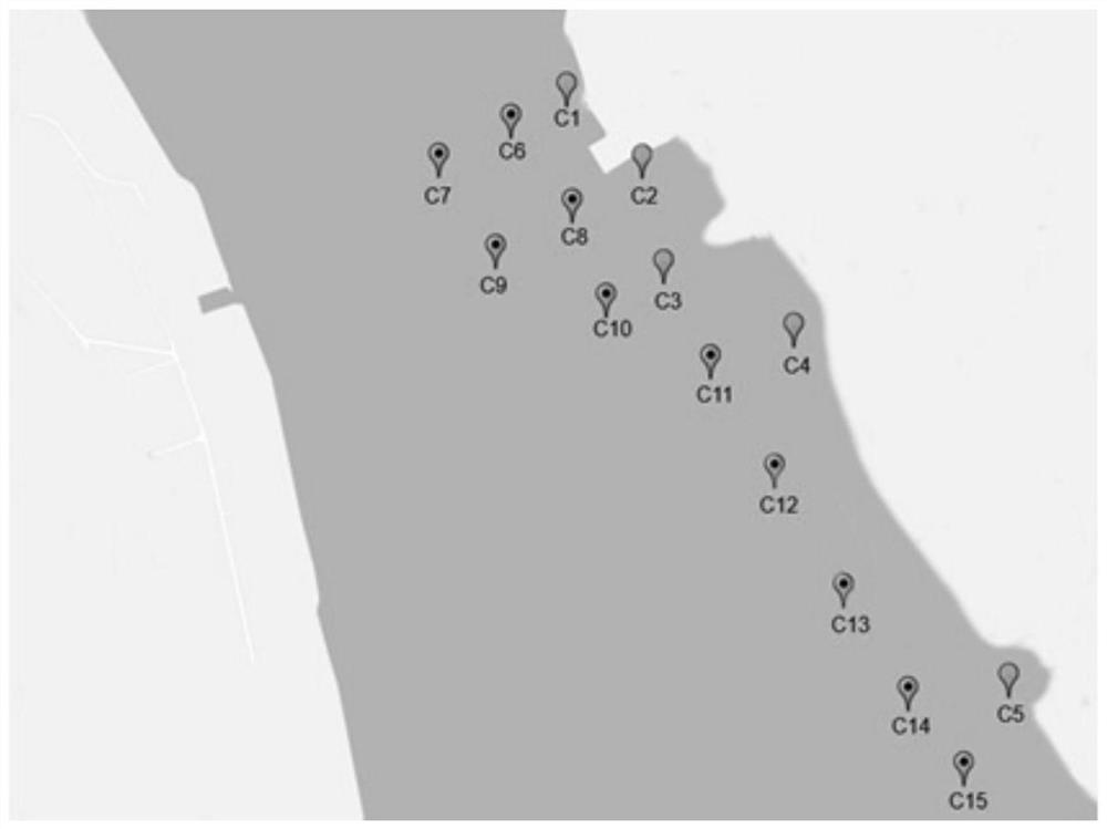 Water body monitoring point optimization method based on hypothesis testing method