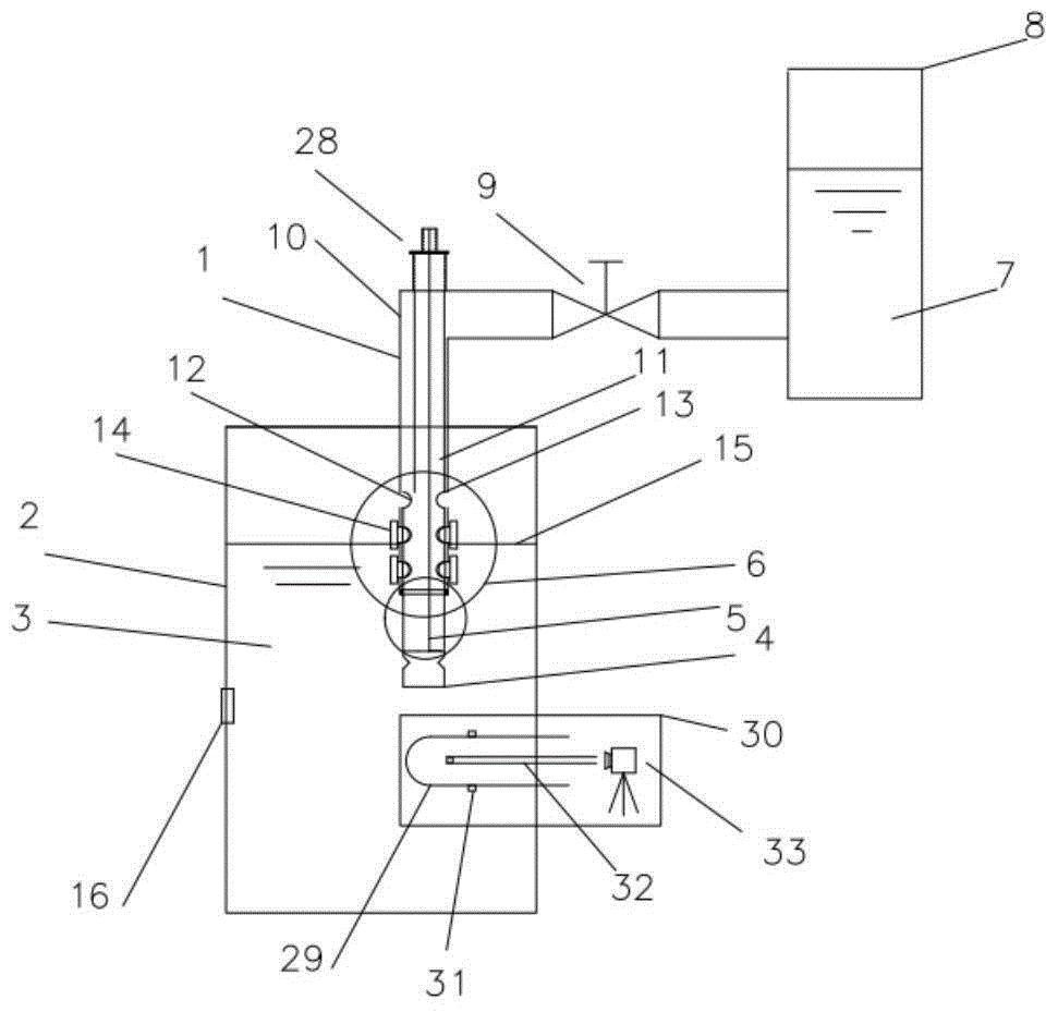 A liquid metal reactor heat exchanger breach accident simulation water injection experiment device and measurement device