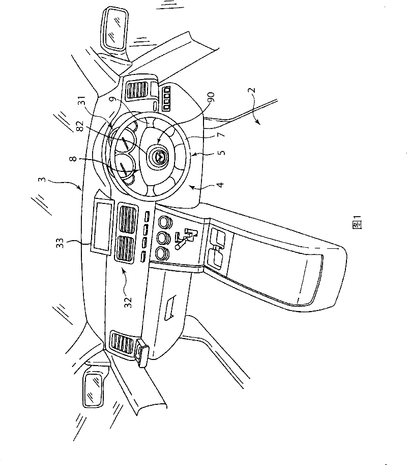 Steering wheel with airbag device