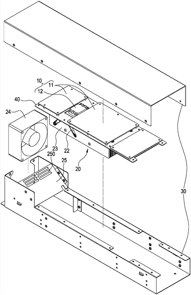 Radio frequency amplifying system and heat radiating device thereof