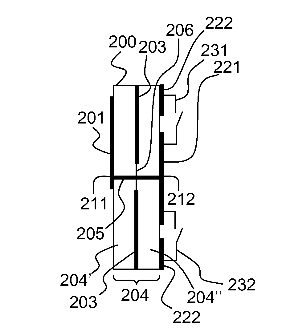 Radiating cell having two phase states for a transmitting network