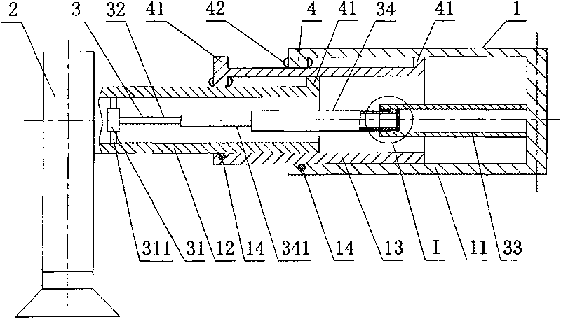 Telescopic component and support for engineering machinery and concrete pump vehicle with the support