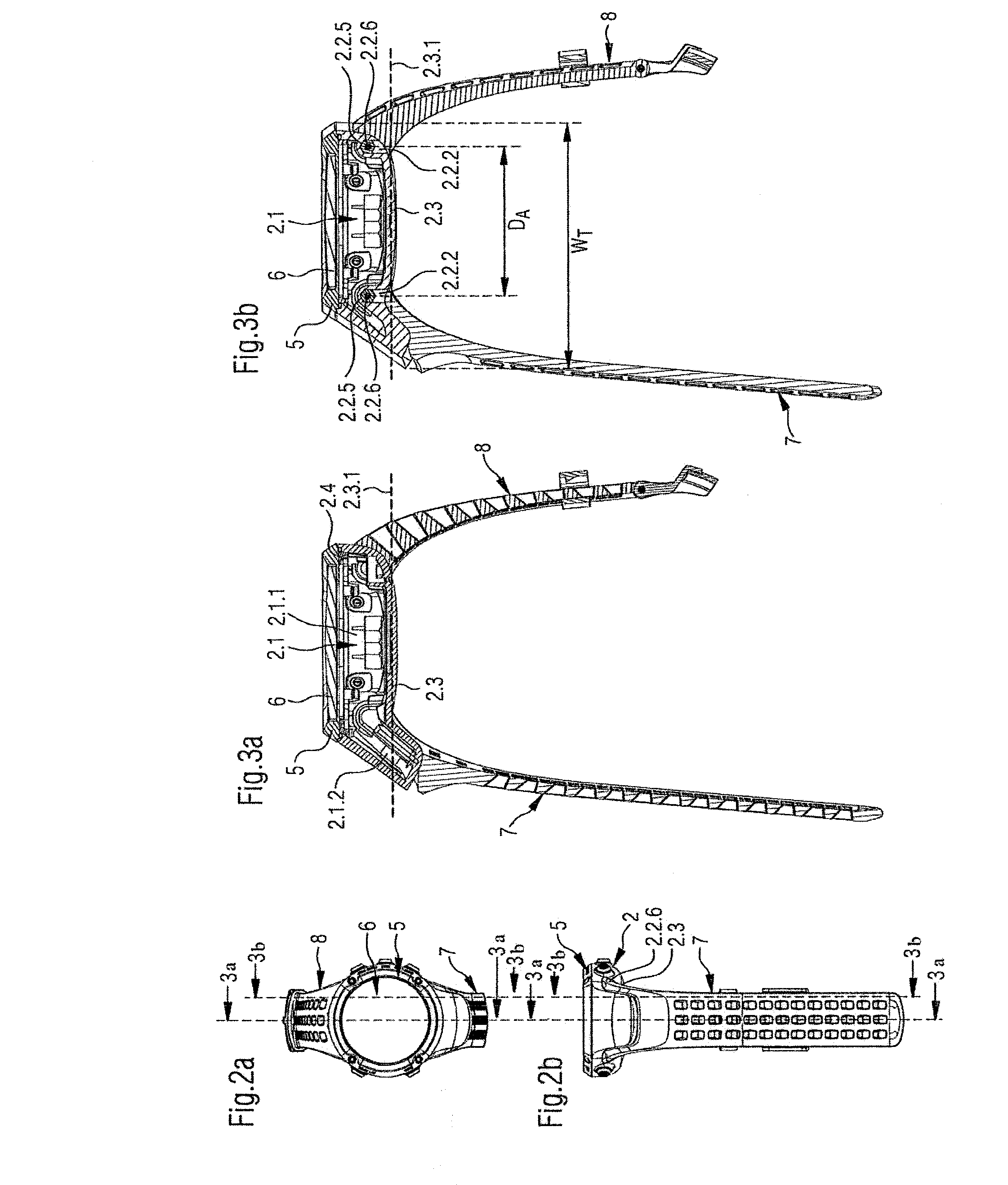 Wrist case and wrist watch device