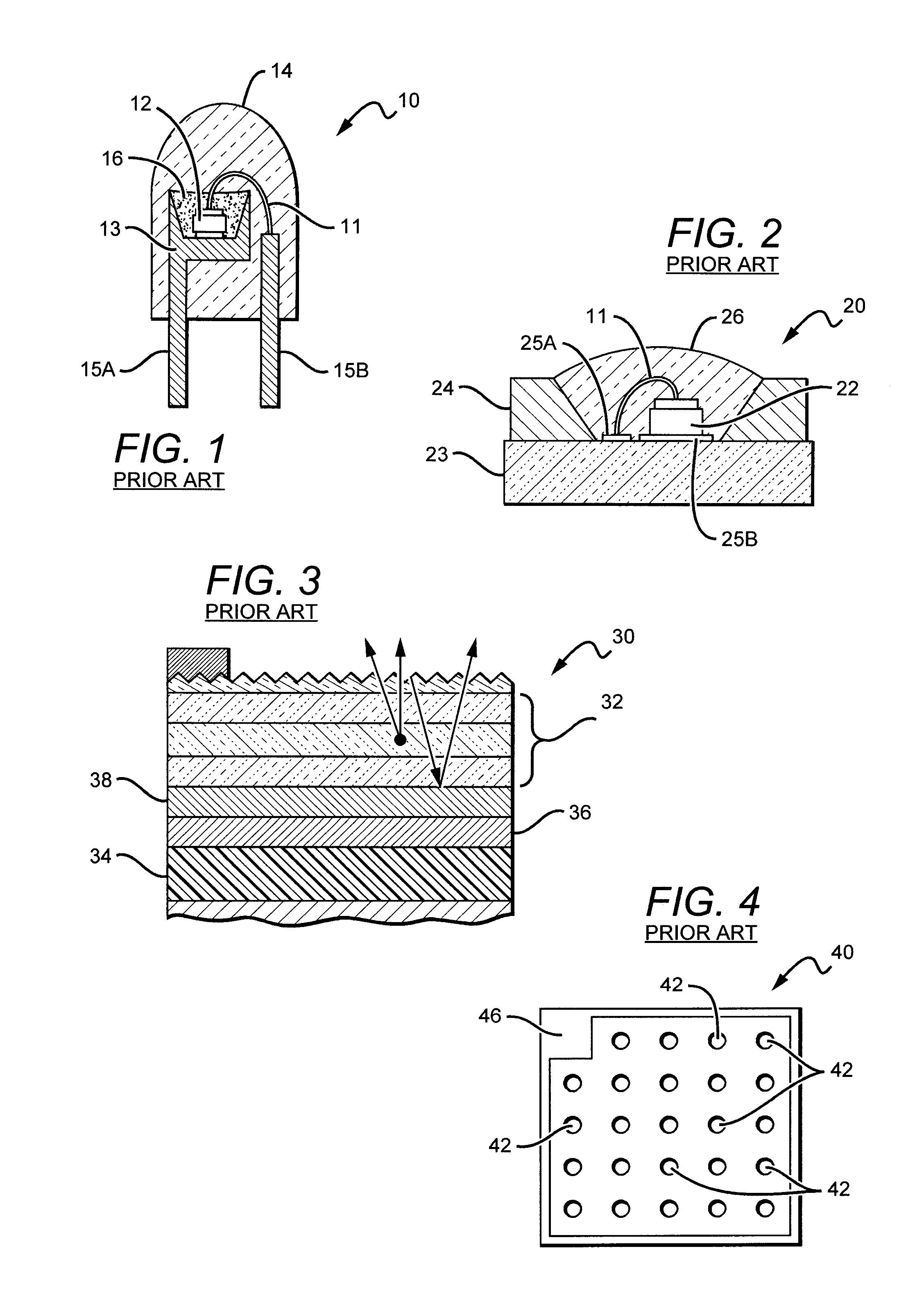 Graded vias for LED chip P- and N- contacts