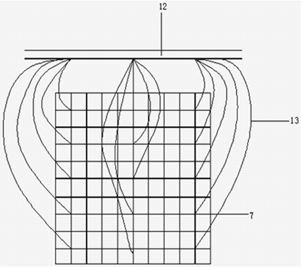 Flood irrigation net type composite protective structure and method for applying same to ecologically protecting high and steep side slope