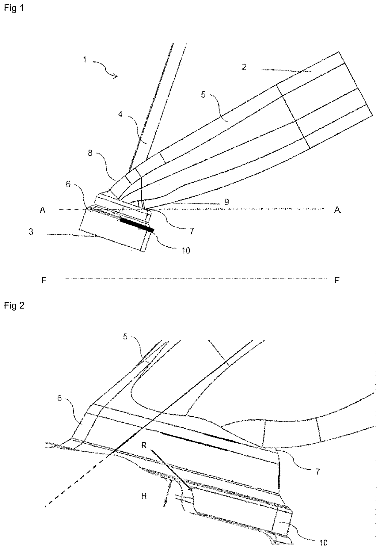 Gas intake device comprising an oriented masking element