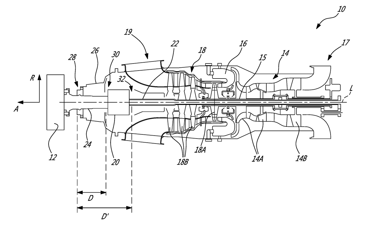 Support assembly for a propeller shaft