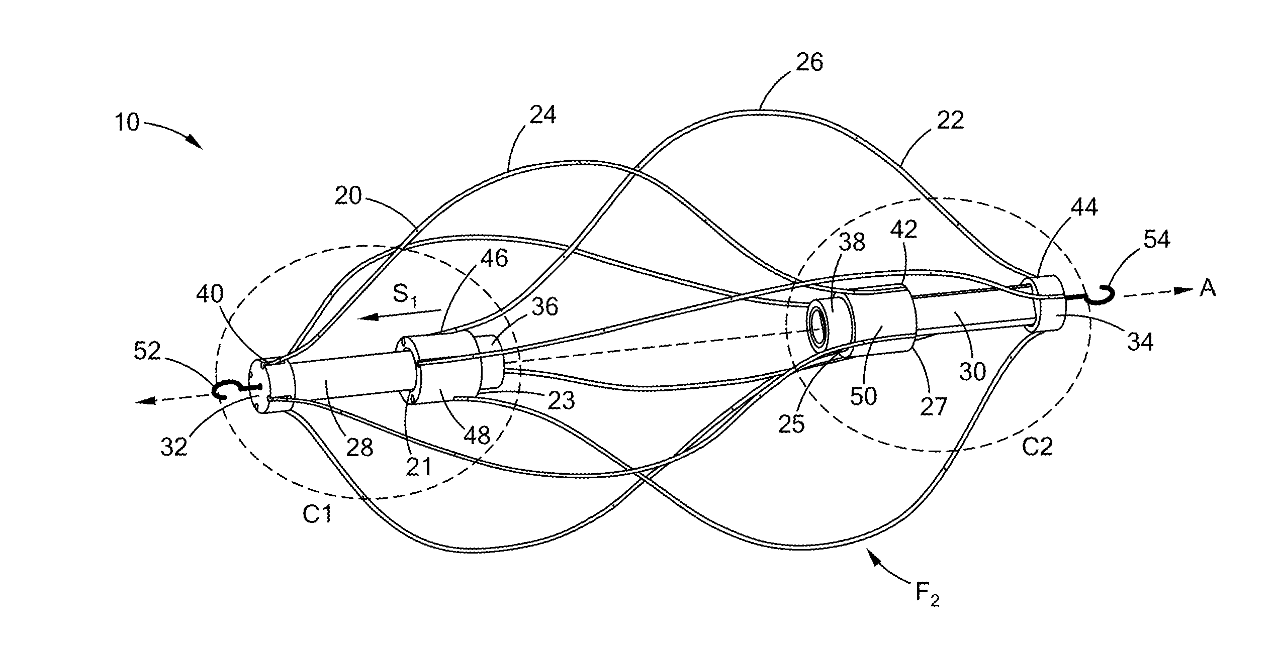 Double conical ivc filter