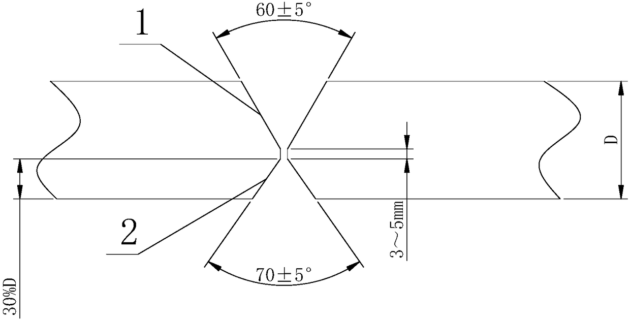 Double-wire submerged arc welding method for high heat input energy welding of high-strength super-thick steel plates