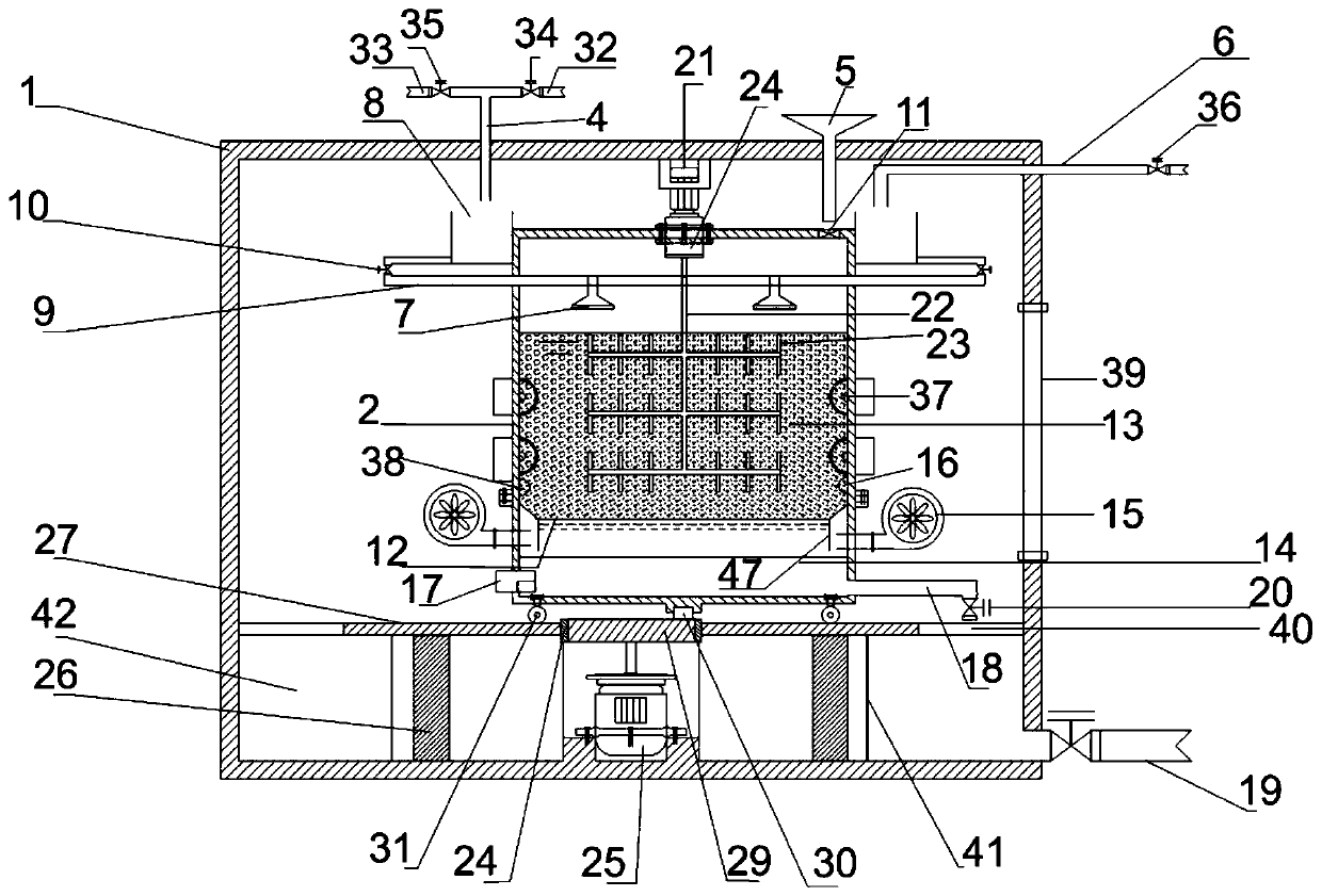 A heavy metal wastewater treatment device