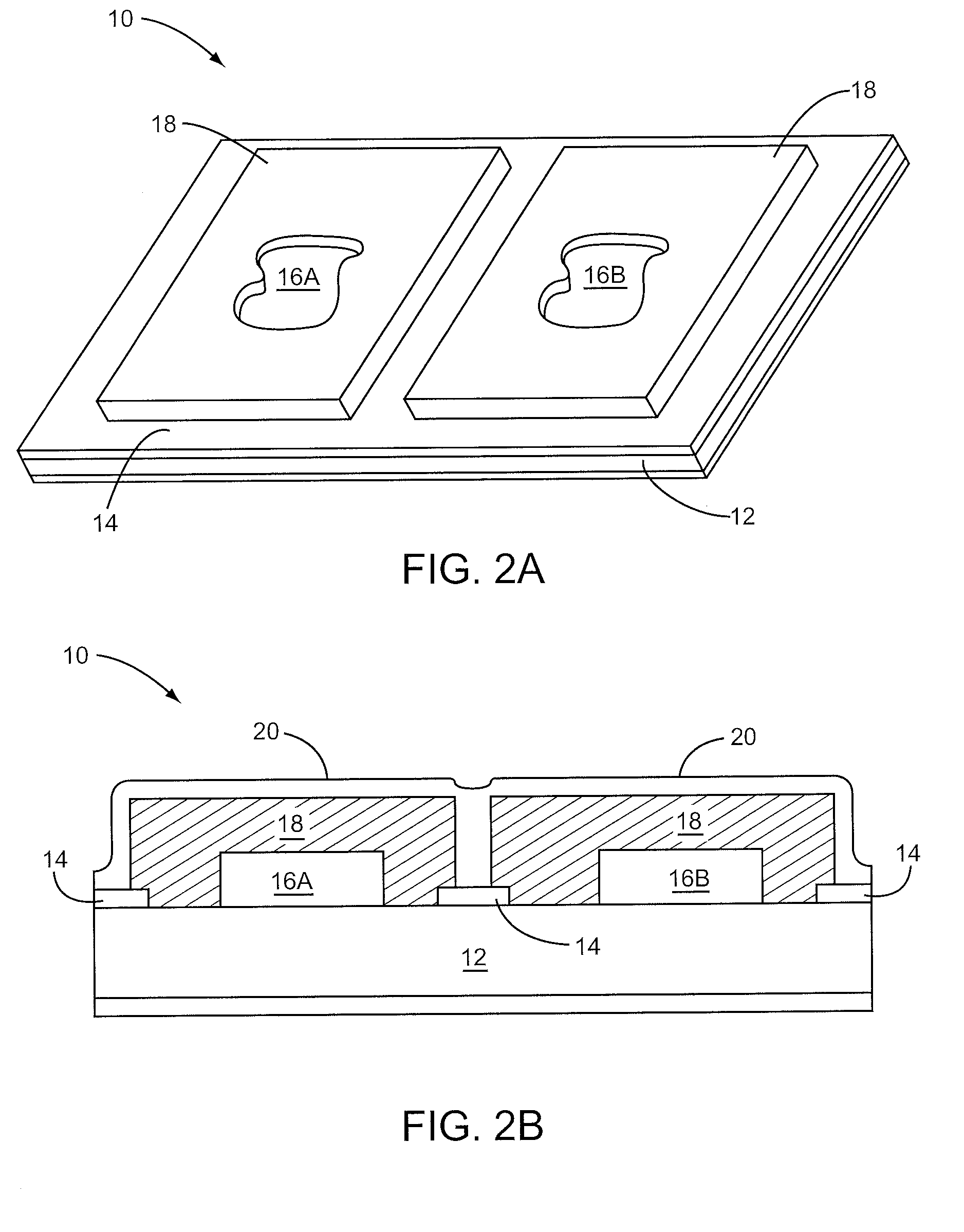 Conformal shielding process using flush structures