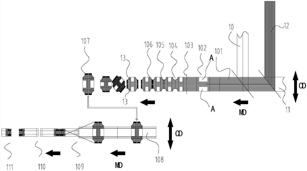 Elastic waistline sheet material processing method