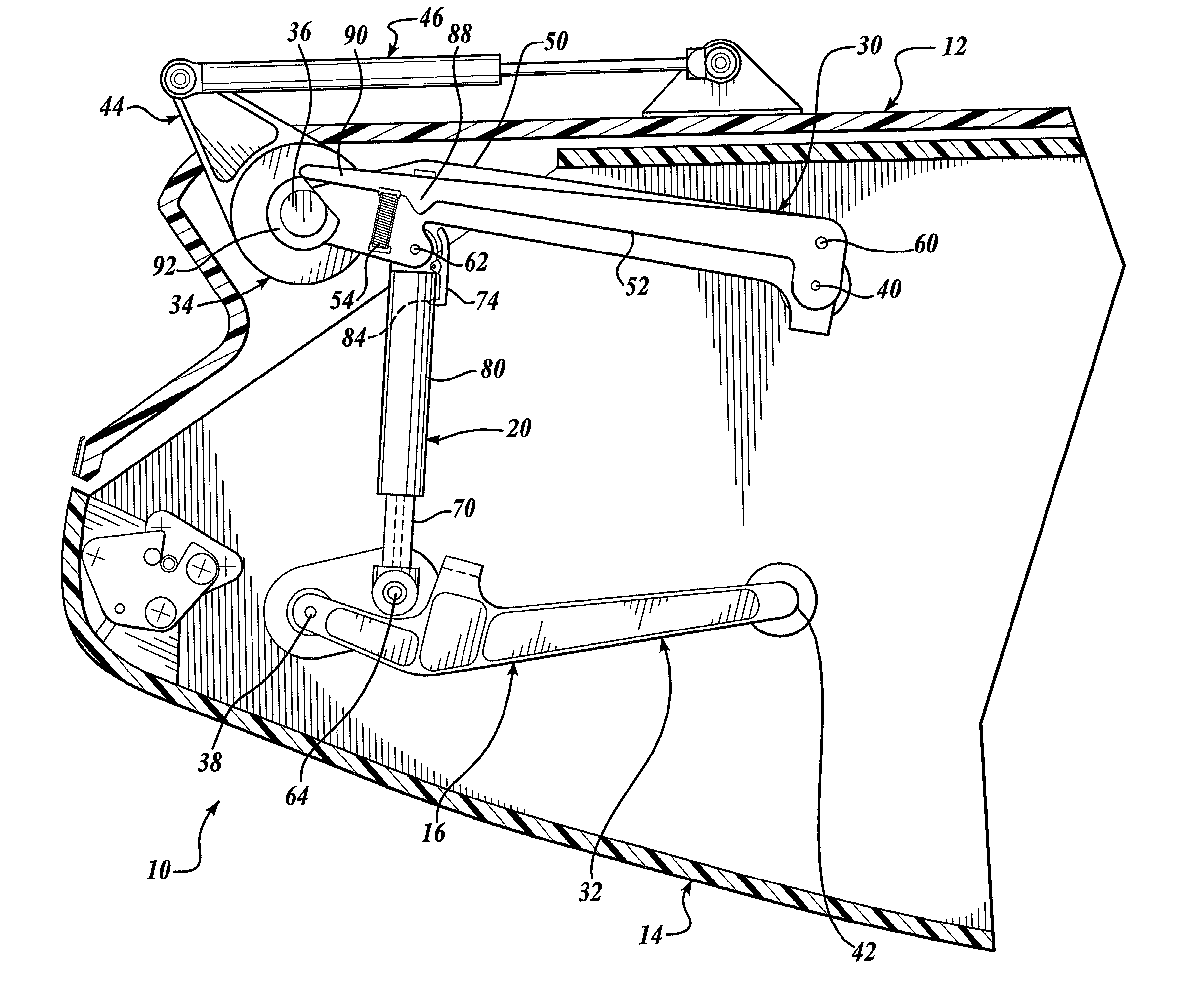 Load assist mechanism for an overhead bin